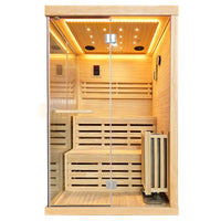 Outexer HF9 2-Person Glass Corner Indoor Traditional Sauna Outexer HF9 2-Person Glass Corner Indoor Traditional Sauna