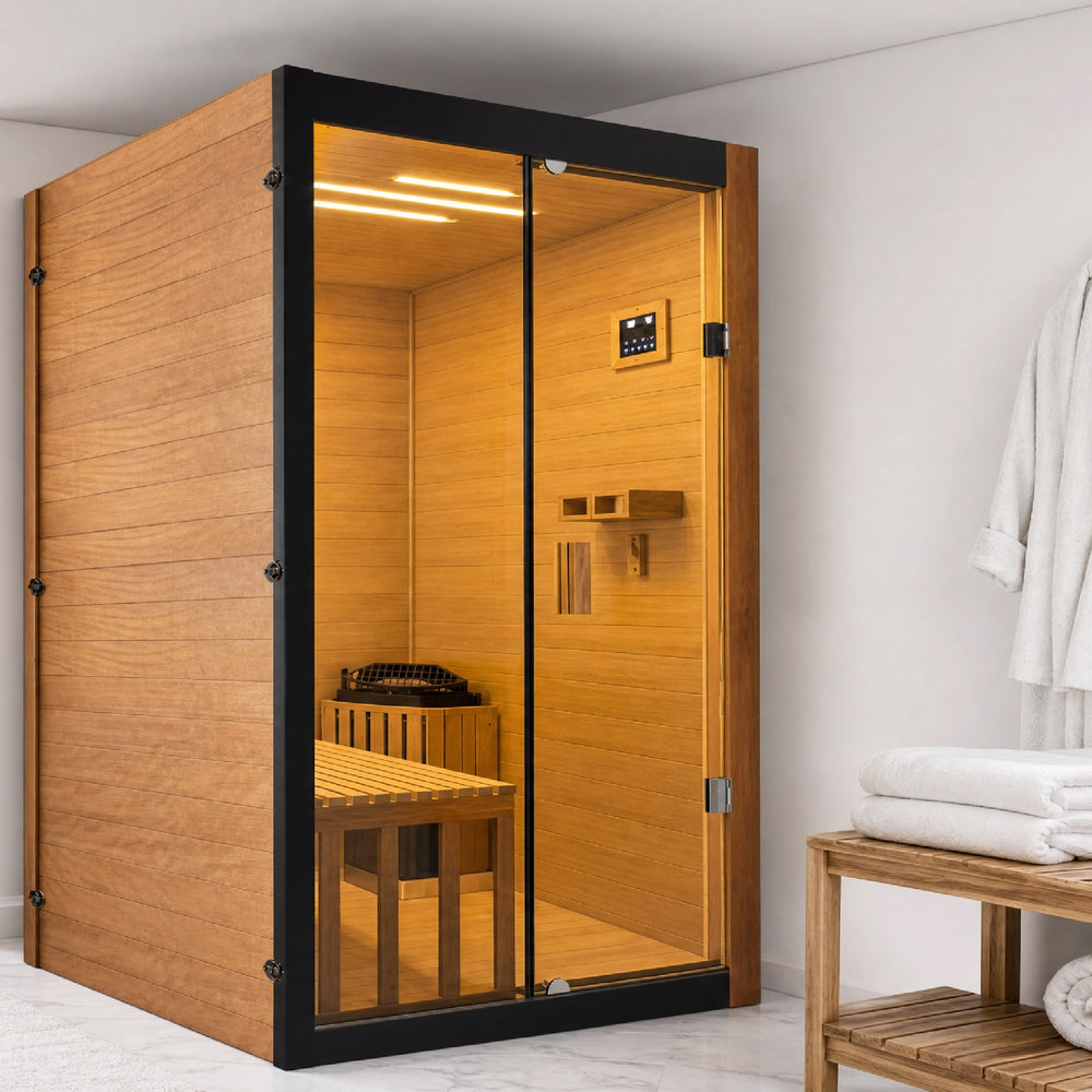 Outexer T-52S Indoor 2-Person Traditional Sauna | 3kW Heater & Sauna Stones Outexer T-52S Indoor 2-Person Traditional Sauna | 3kW Heater & Sauna Stones