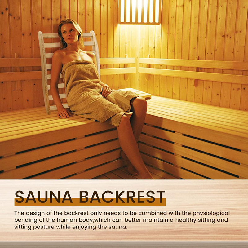 S-shaped sauna backrest usage scenarios in sauna room S-shaped sauna backrest usage scenarios in sauna room