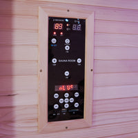 Control panel of the Outexer infrared sauna HK2 Control panel of the Outexer infrared sauna HK2