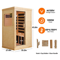 Outexer HF6 Indoor 1-Person Infrared Sauna | Compact Single Sauna Outexer HF6 Indoor 1-Person Infrared Sauna | Compact Single Sauna