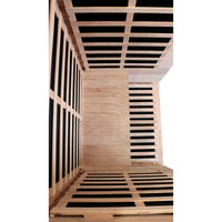 T-51C5 Wooden sauna with black interior panels on a white background T-51C5 Wooden sauna with black interior panels on a white background