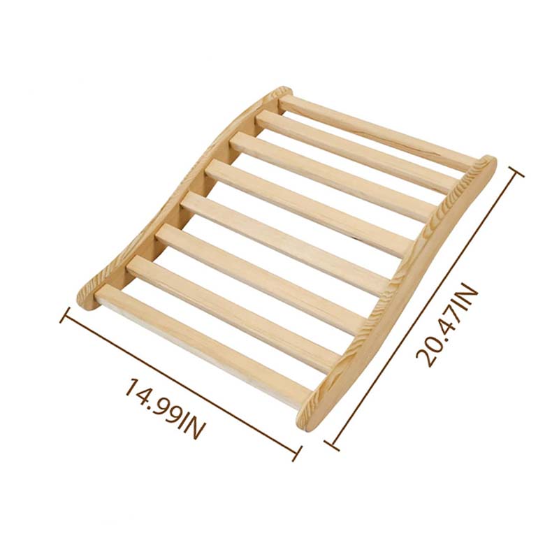 Dimensions of S-shaped sauna backrest Dimensions of S-shaped sauna backrest