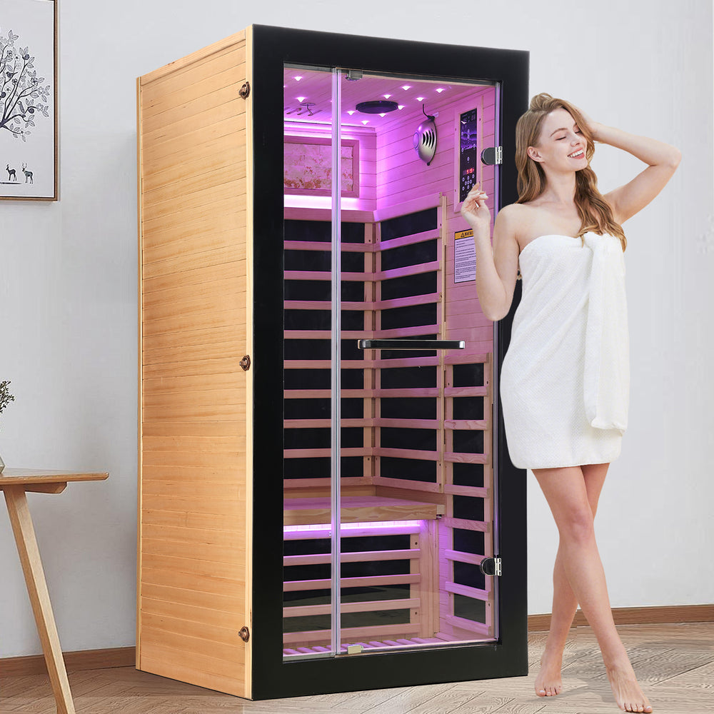 Outexer HS2 Indoor 1-Person Far Infrared Sauna | Spacious Interior Outexer HS2 Indoor 1-Person Far Infrared Sauna | Spacious Interior
