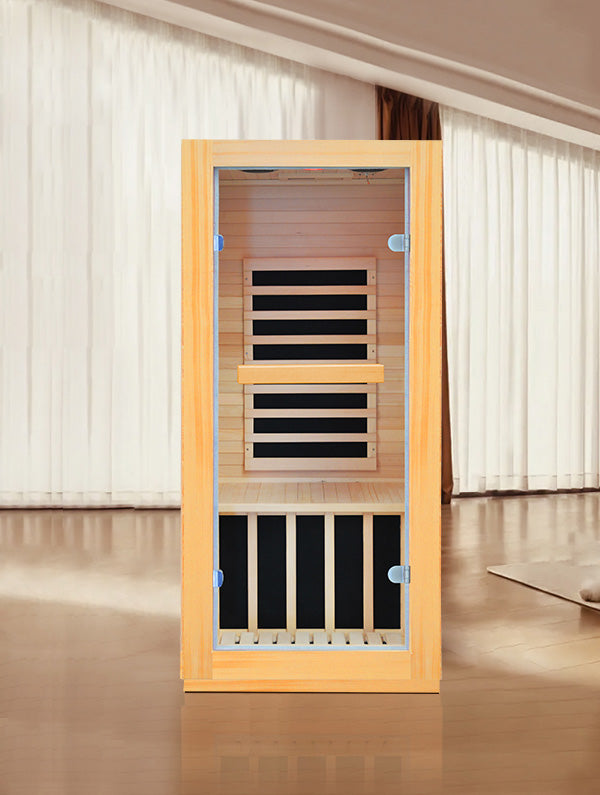 1 person infrared sauna in the room