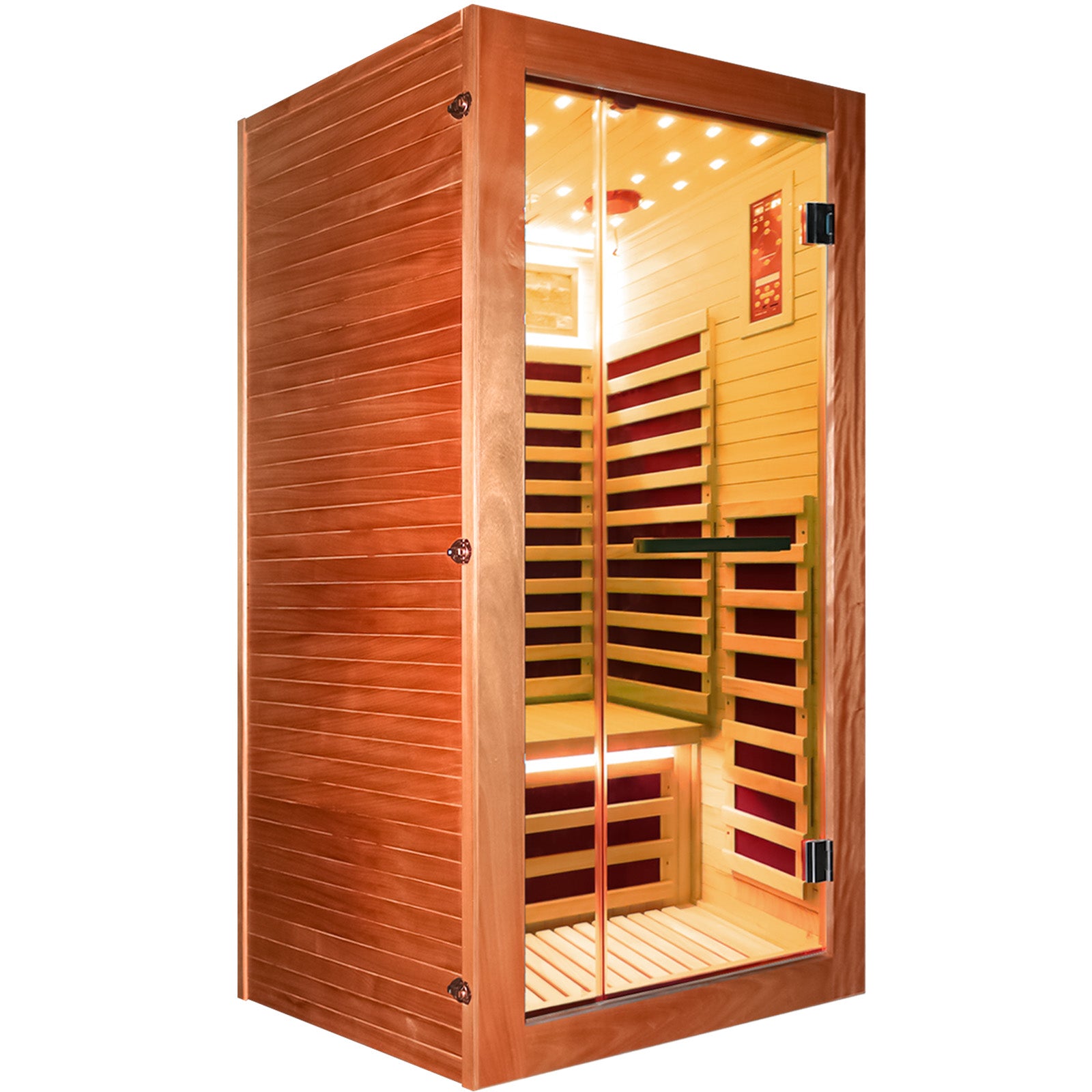 Outexer HF1 Indoor 1-Person Infrared Sauna | Colorful Lights & Bluetoo