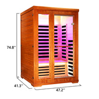 Outexer infrared sauna HM3 with dimensions labeled on a white background Outexer infrared sauna HM3 with dimensions labeled on a white background