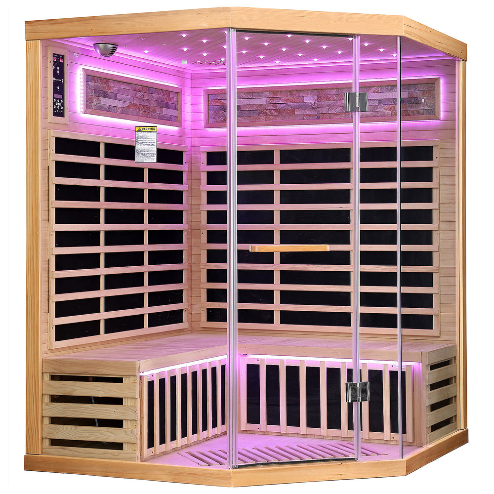 Outexer HS5 Corner Infrared Sauna for 4-5 Person | Canadian Hemlock Outexer HS5 Corner Infrared Sauna for 4-5 Person | Canadian Hemlock