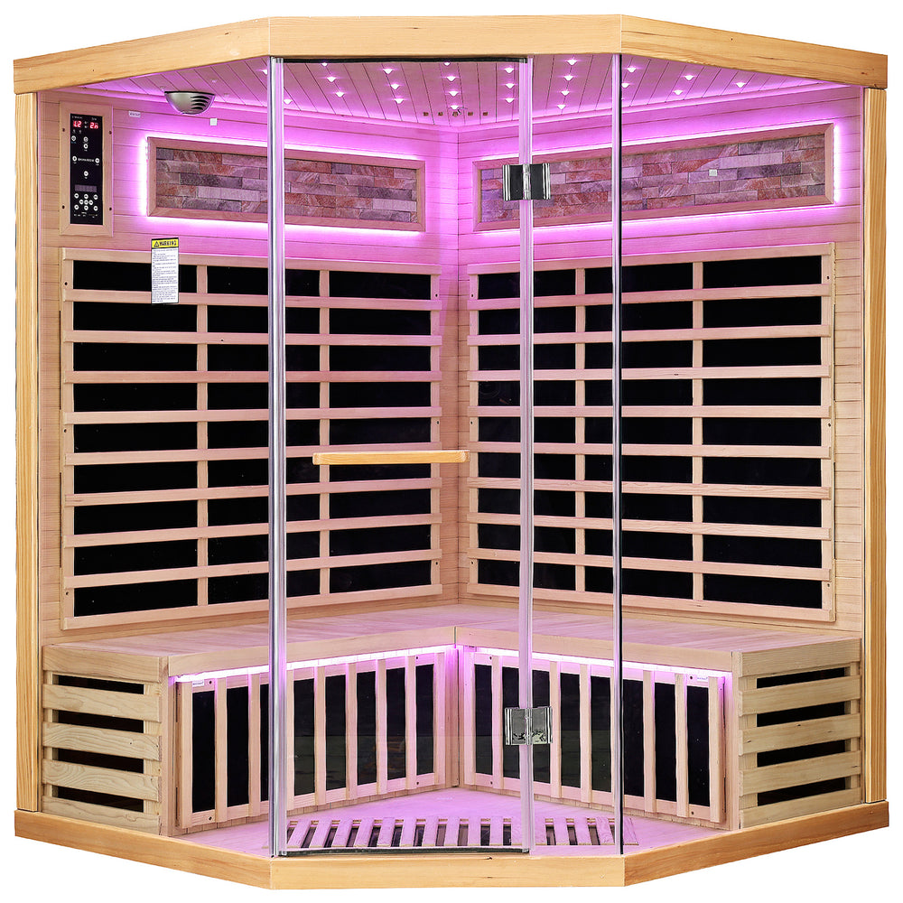 Outexer HS5 Corner Infrared Sauna for 4-5 Person | Canadian Hemlock Outexer HS5 Corner Infrared Sauna for 4-5 Person | Canadian Hemlock