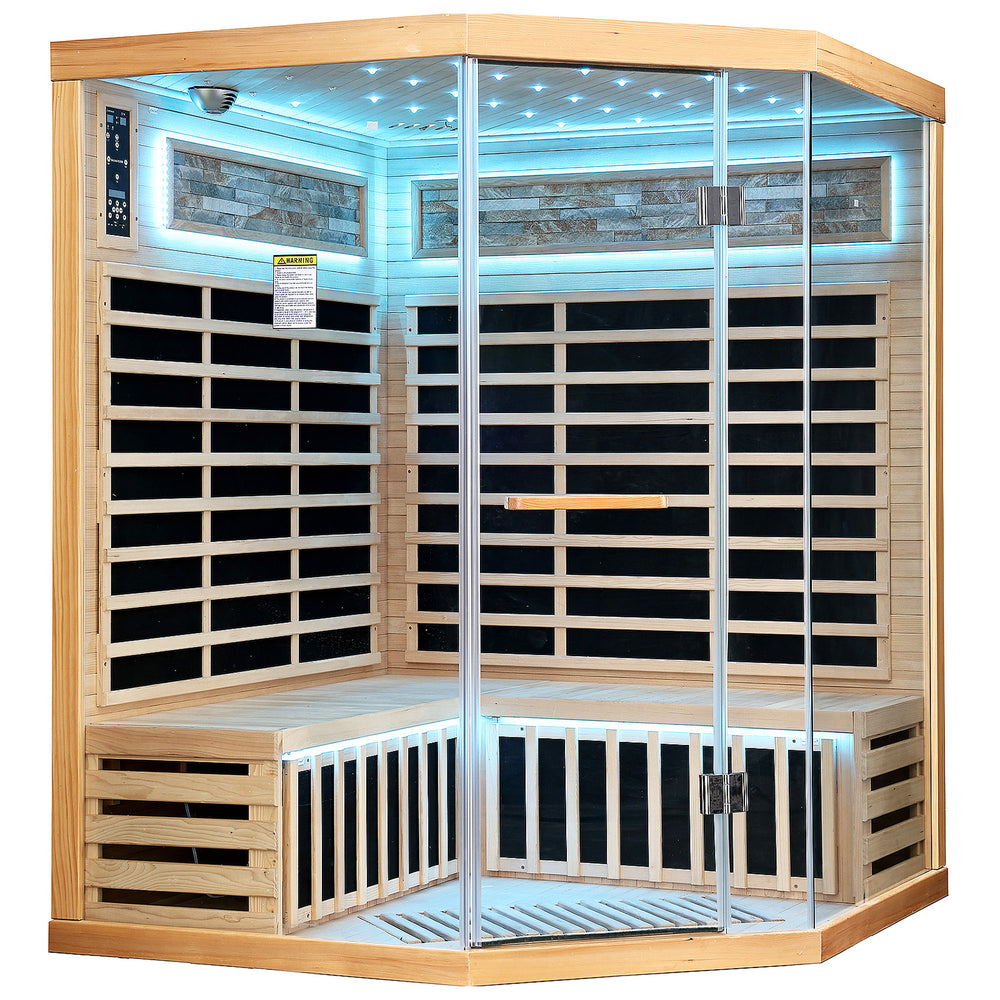 Outexer HS5 Corner Infrared Sauna for 4-5 Person | Canadian Hemlock Outexer HS5 Corner Infrared Sauna for 4-5 Person | Canadian Hemlock
