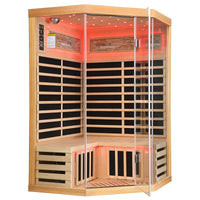 Outexer HS4 Corner Infrared Sauna for 2-3 Person | Canadian Hemlock Outexer HS4 Corner Infrared Sauna for 2-3 Person | Canadian Hemlock