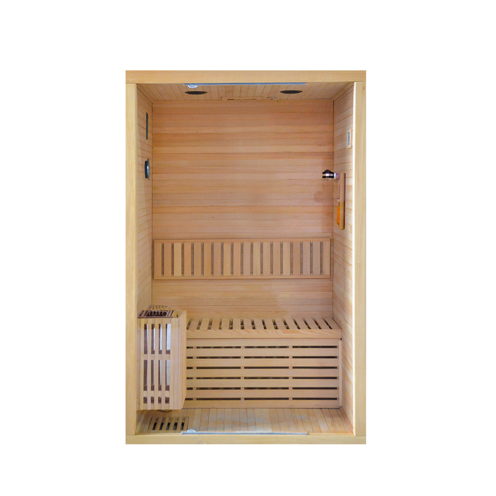 traditional sauna HY8 with interior design on a white background traditional sauna HY8 with interior design on a white background