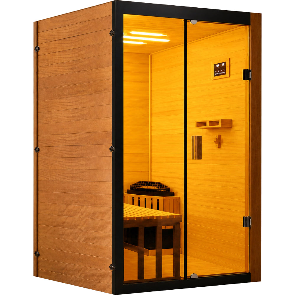 Outexer T-52S Indoor 2-Person Traditional Sauna | 3kW Heater & Sauna Stones