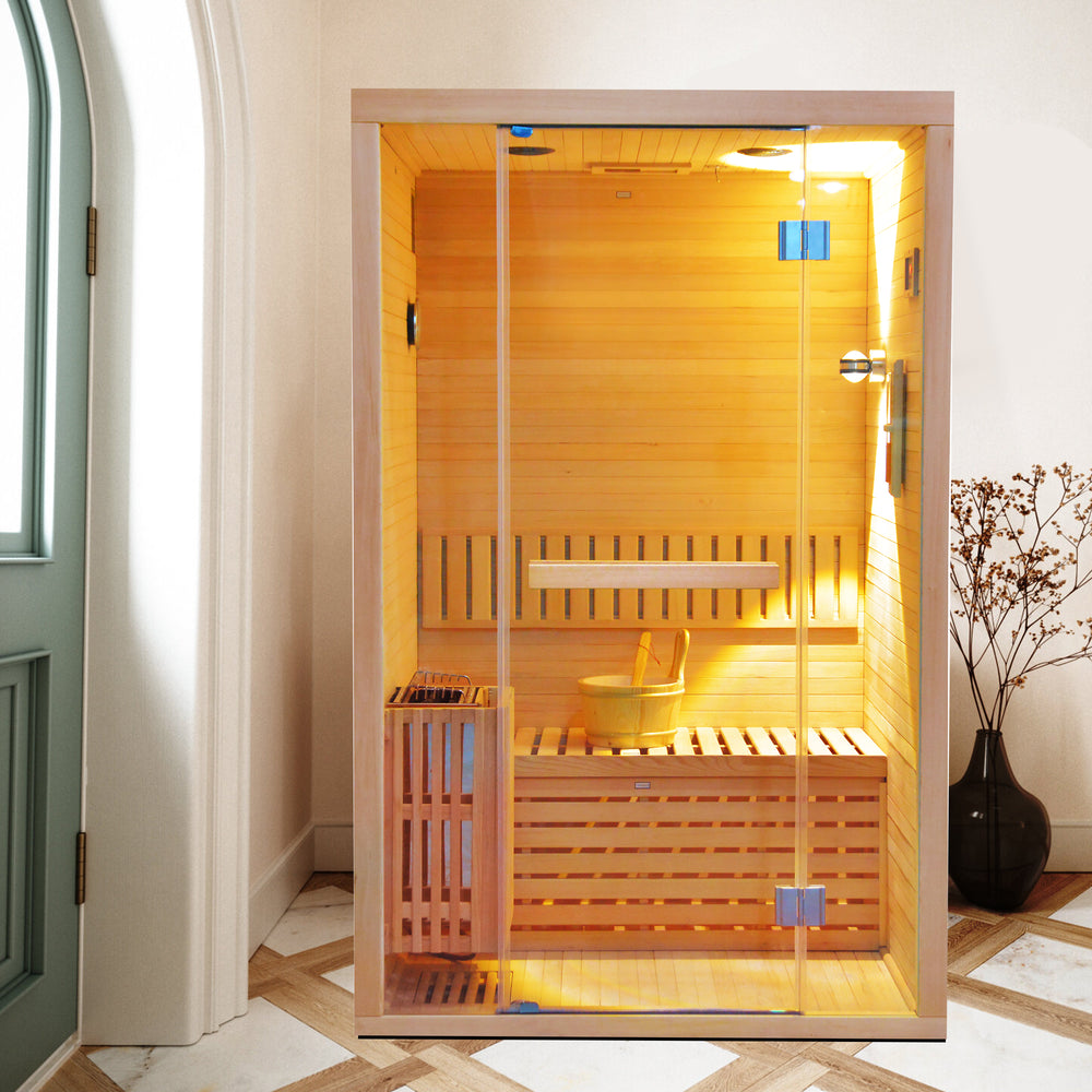 Outexer HY8 Indoor 2-Person Traditional Sauna | 3KW Optional Dry/Steam
