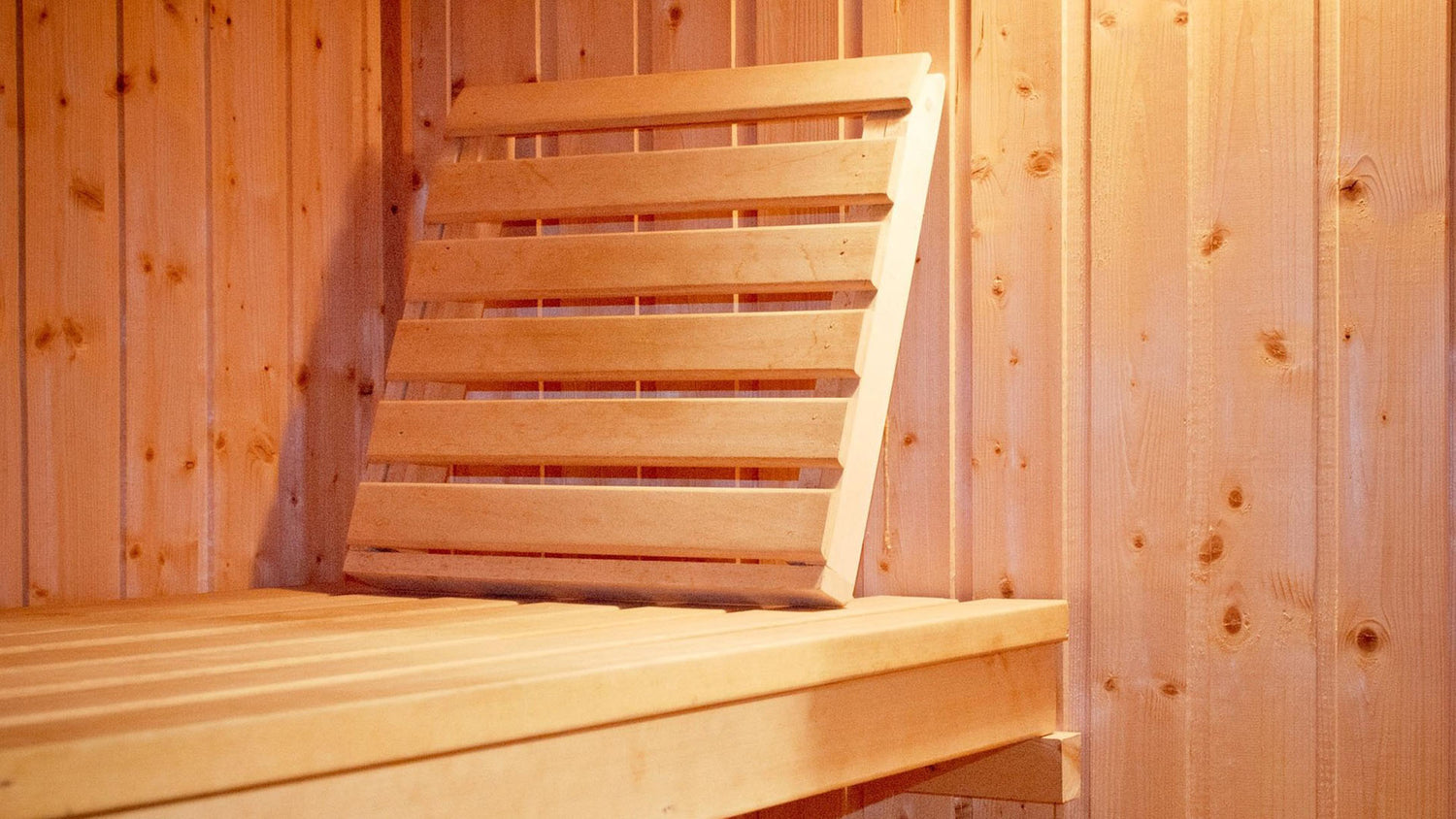Wooden bench in a wooden room