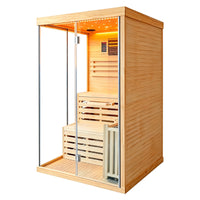 Outexer HF9 2-Person Glass Corner Indoor Traditional Sauna