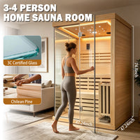 Outexer HF9 2-Person Glass Corner Indoor Traditional Sauna