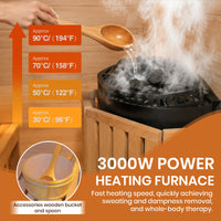 Outexer T-52S Indoor 2-Person Traditional Sauna | 3kW Heater & Sauna Stones