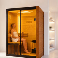 Outexer T-52S Indoor 2-Person Traditional Sauna | 3kW Heater & Sauna Stones
