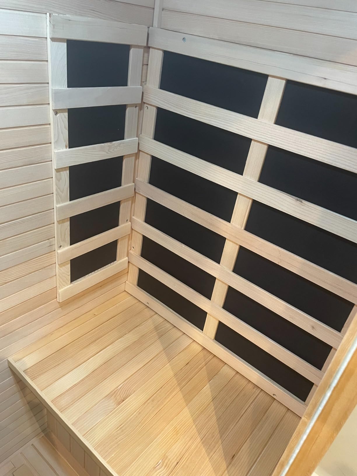 Outexer T-50C Far Infrared Sauna Home Sauna Spa Room Canadian Hemlock Wood 800W Indoor Saunas 110V with Control Panel and Tempered Glass Door, Room: 35.2 * 27.6 * 61.6Inch