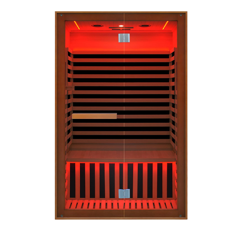 Outexer HY5 Far Infrared Sauna Home Sauna Spa Room for 2 Person Low-EMF Canadian Hemlock Wood 1950W Indoor Saunas with Oxygen Bar 47.2 * 35.4 * 74.8Inch，In production, shipping on April 10