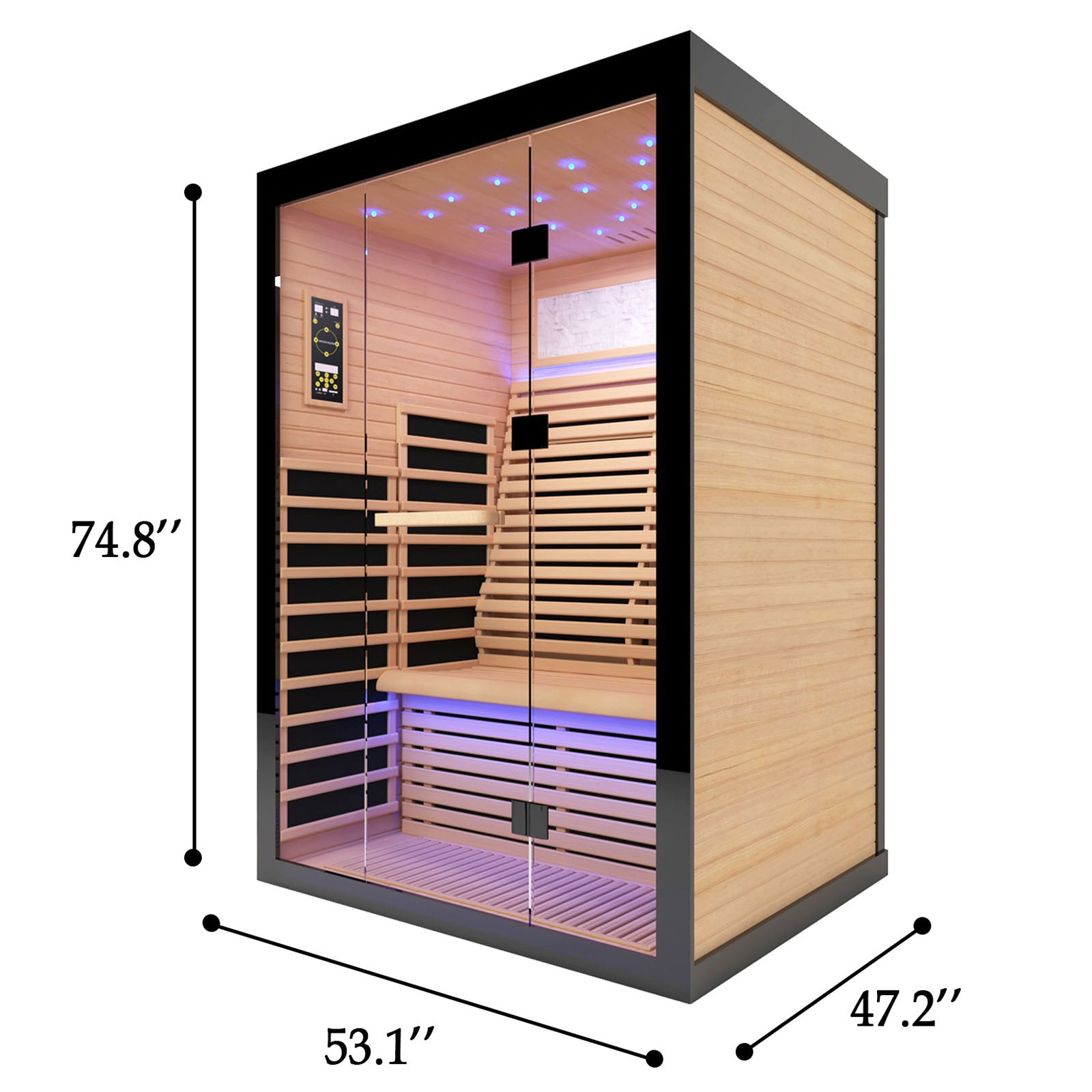 Outexer HK2 Indoor 2-Person Low EMF Far Infrared Sauna | Hemlock