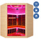 Outexer® HK4 4-Person Corner Infrared Sauna – 2405W Low-EMF Canadian Hemlock Indoor Dry Sauna Room with Entertainment System & Oxygen Bar