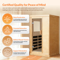 Outexer HF6 Indoor 1-Person Infrared Sauna | Compact Single Sauna