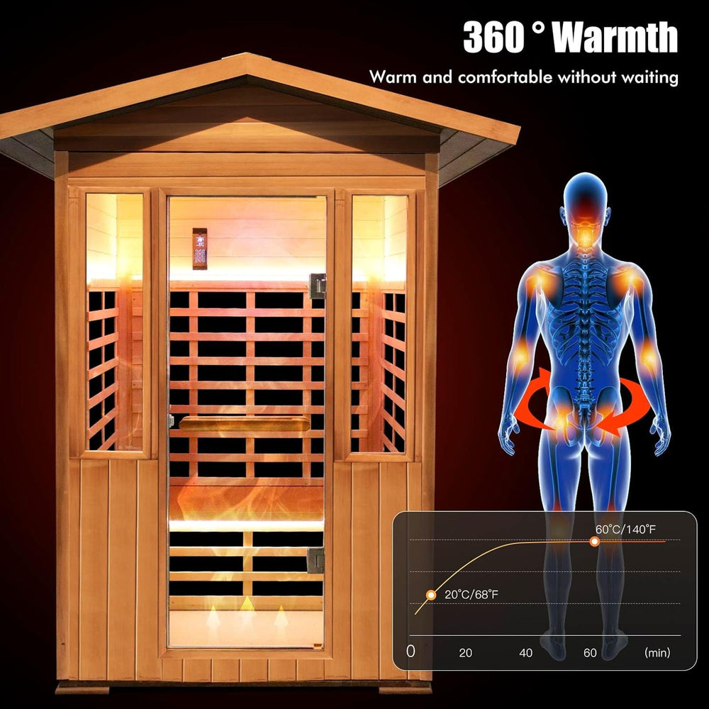 Outexer 2 Person Outdoor Infrared Sauna - T-59C3B