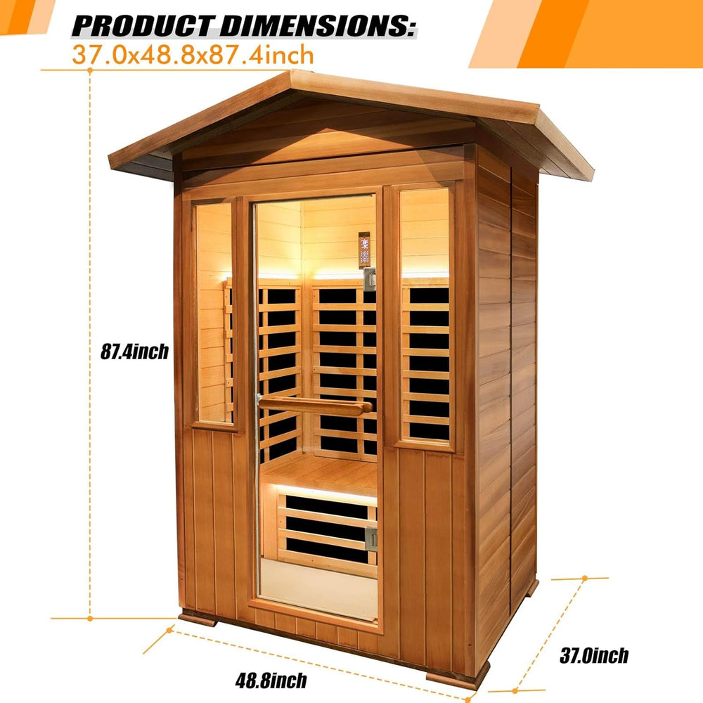 Outexer 2 Person Outdoor Infrared Sauna - T-59C3B