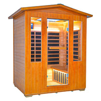 Outexer sauna hy7 with glass doors on a white background