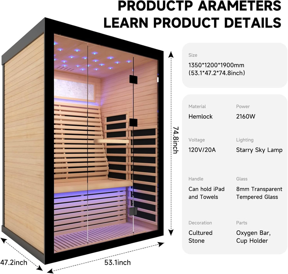 Outexer HK2 Indoor 2-Person Far Infrared Sauna