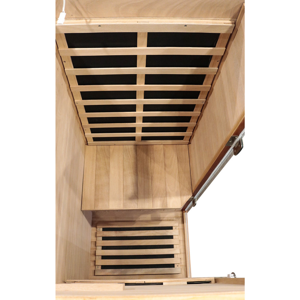 Outexer T-50C5 sauna with interior design elements on a white background