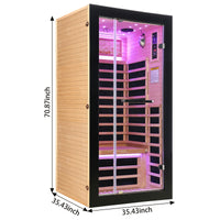 Outexer HF5 Indoor 1-Person Infrared Sauna | Spacious Single Sauna