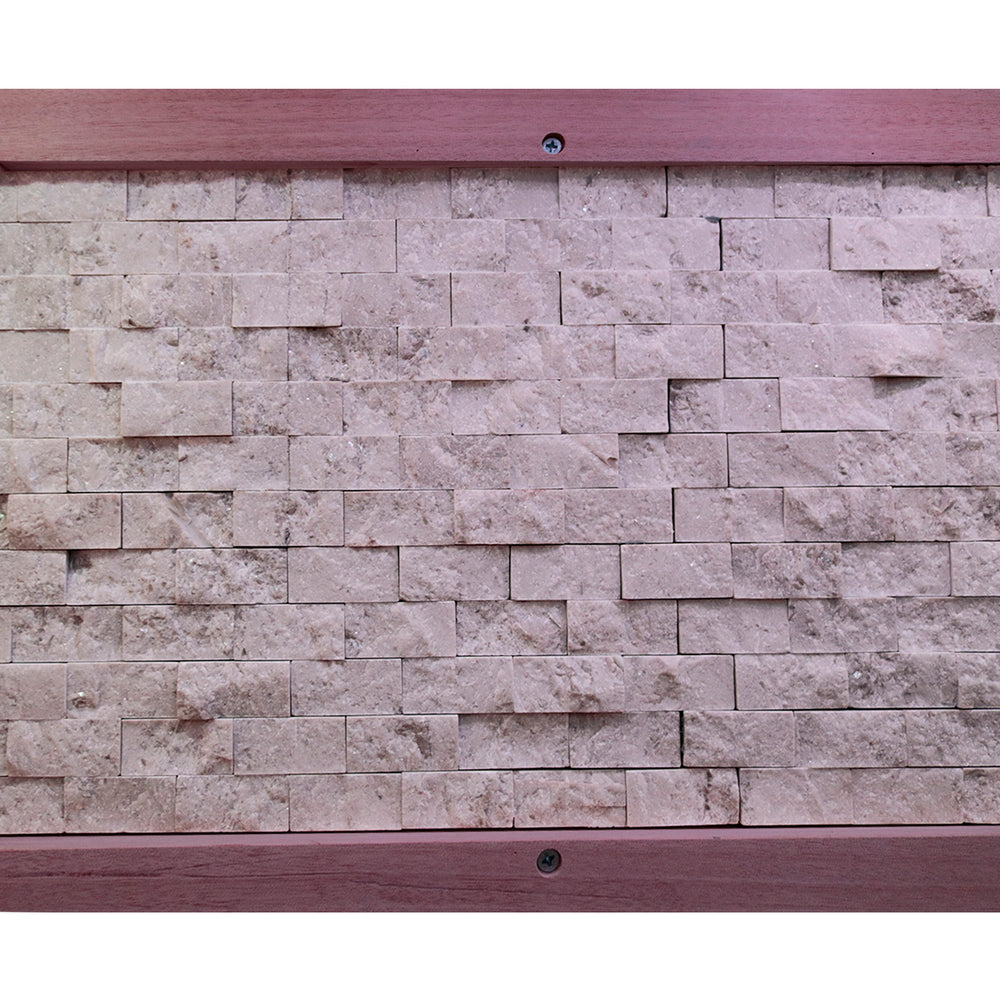 Stone wall with a wooden border Outexer sauna