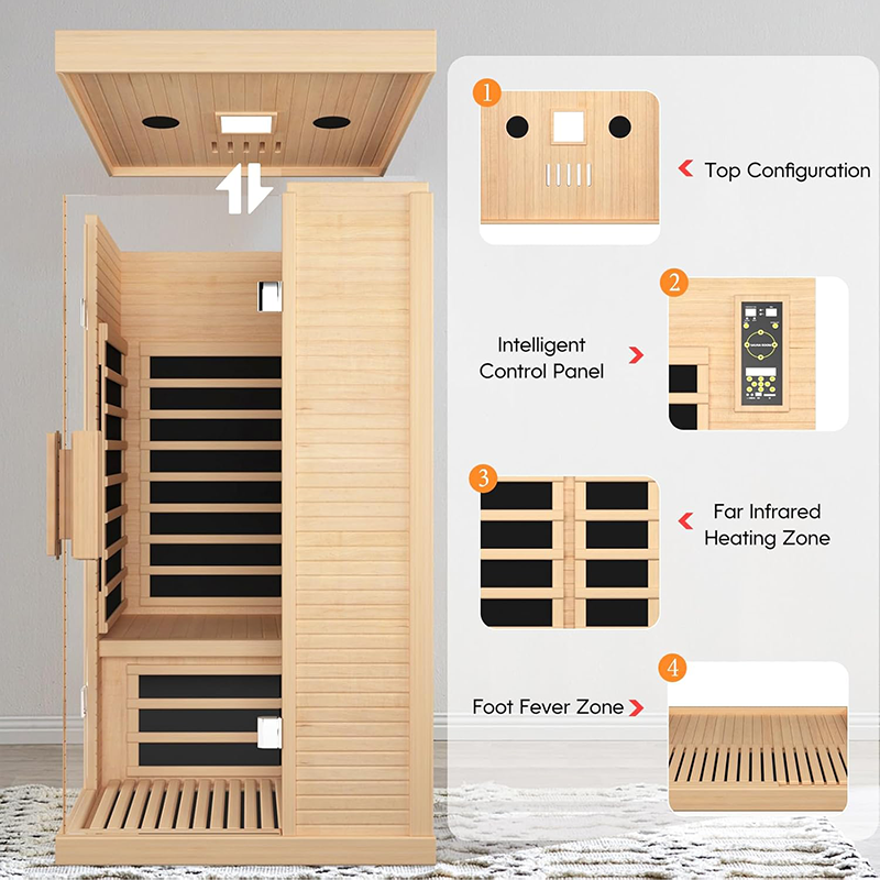 Outexer HK1 Indoor 1-Person Low EMF Infrared Sauna