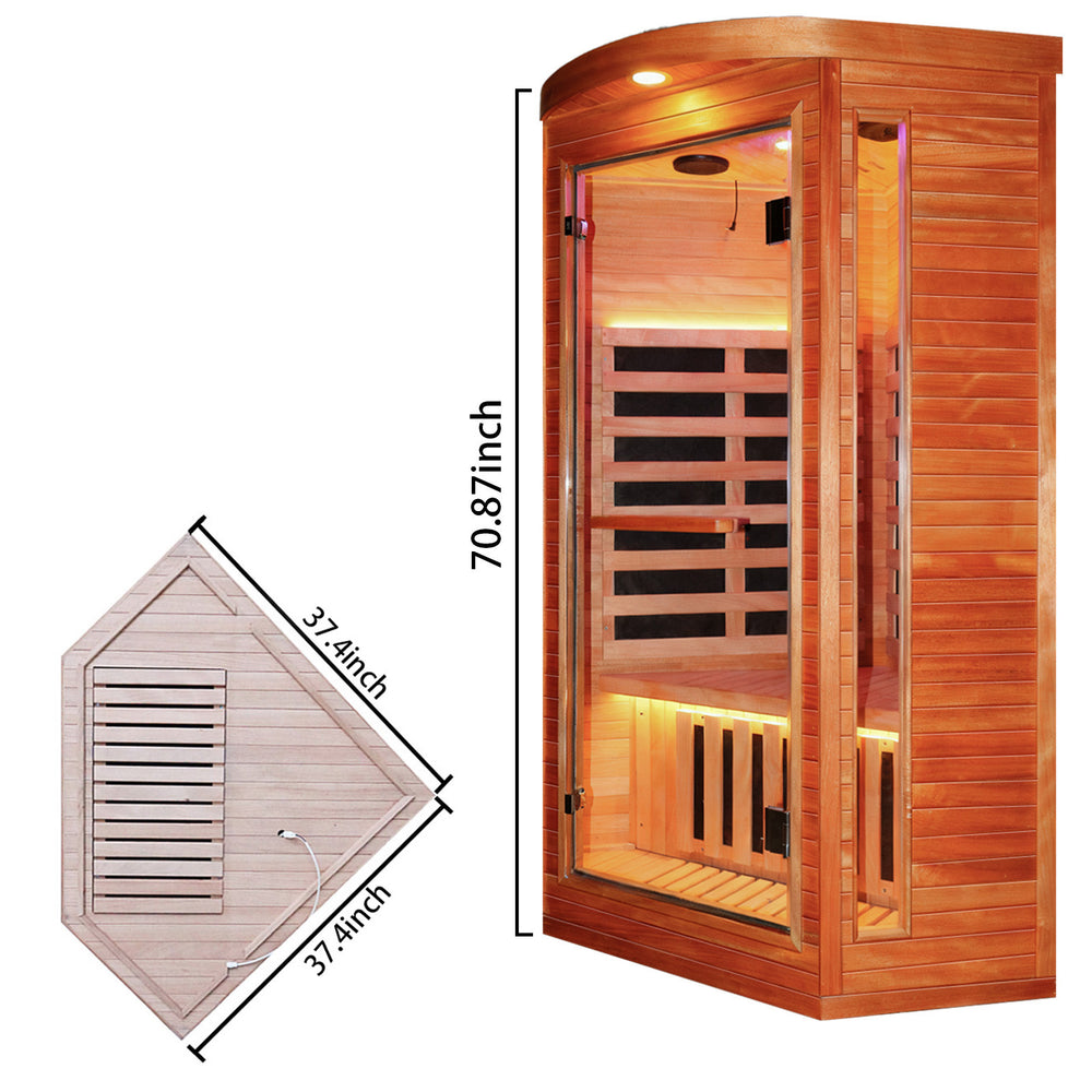Outexer HF2 Corner Infrared Sauna | 1-Person Indoor Sauna
