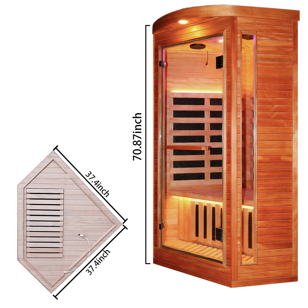 Outexer HF2 Corner Infrared Sauna | 1-Person Indoor Sauna