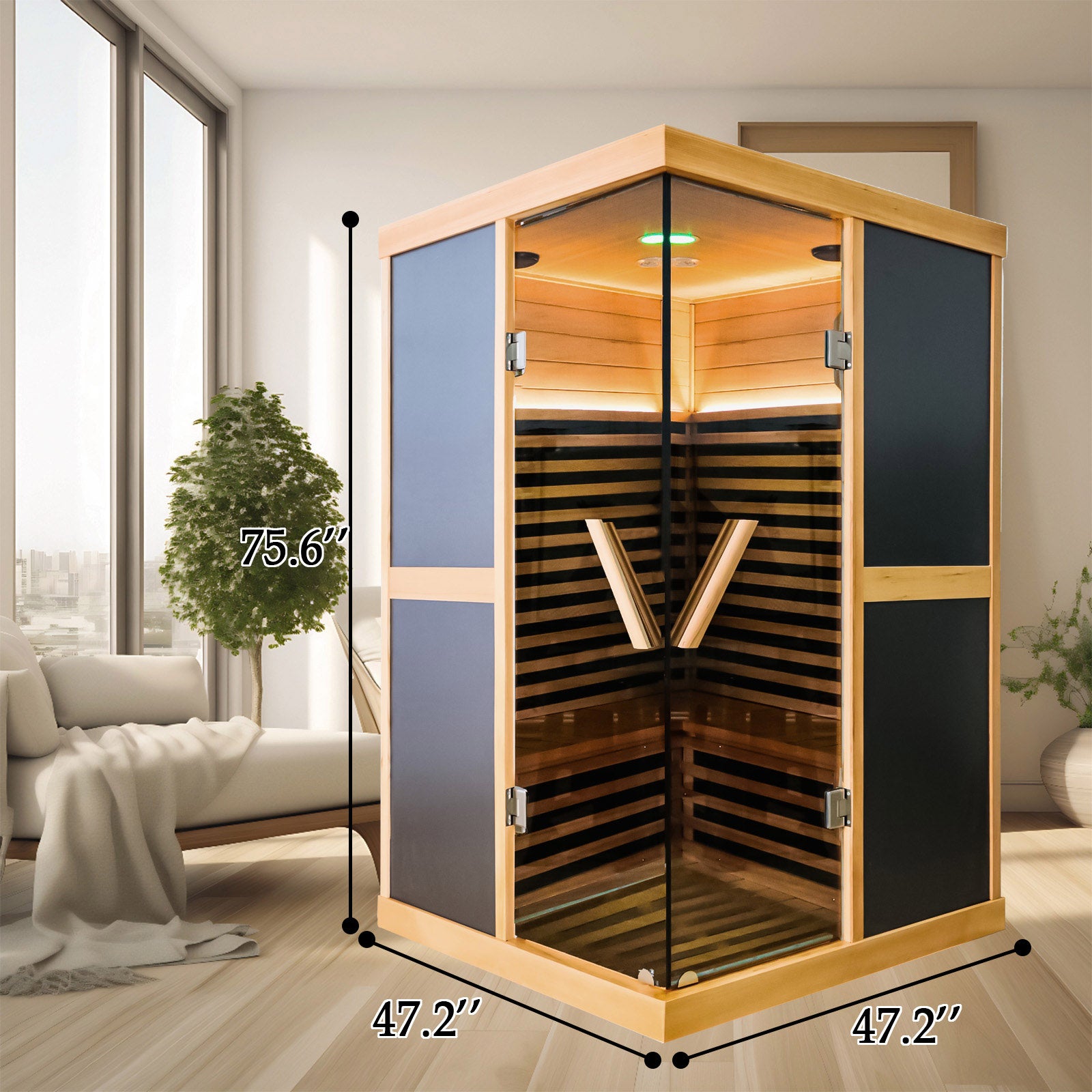 Outexer T-52D2 Indoor 2 Person Far Infrared Sauna | APP Control