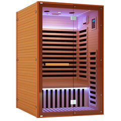 Outexer HY5 Far Infrared Sauna Home Sauna Spa Room for 2 Person Low-EMF Canadian Hemlock Wood 1950W Indoor Saunas with Oxygen Bar 47.2 * 35.4 * 74.8Inch，In production, shipping on April 10