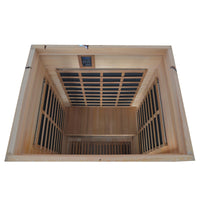 Wooden sauna interior with grid design on a white background