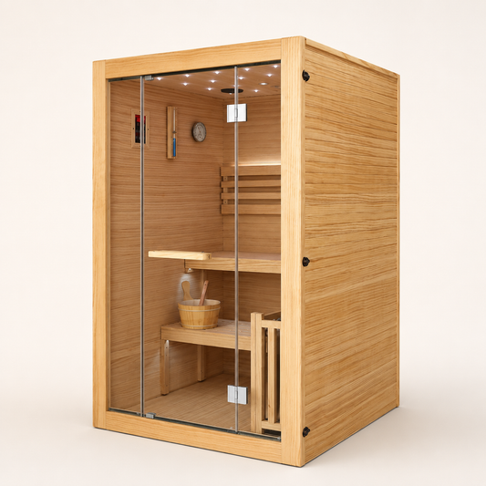 Outexer HF8 2-person indoor traditional sauna in a home wellness space
