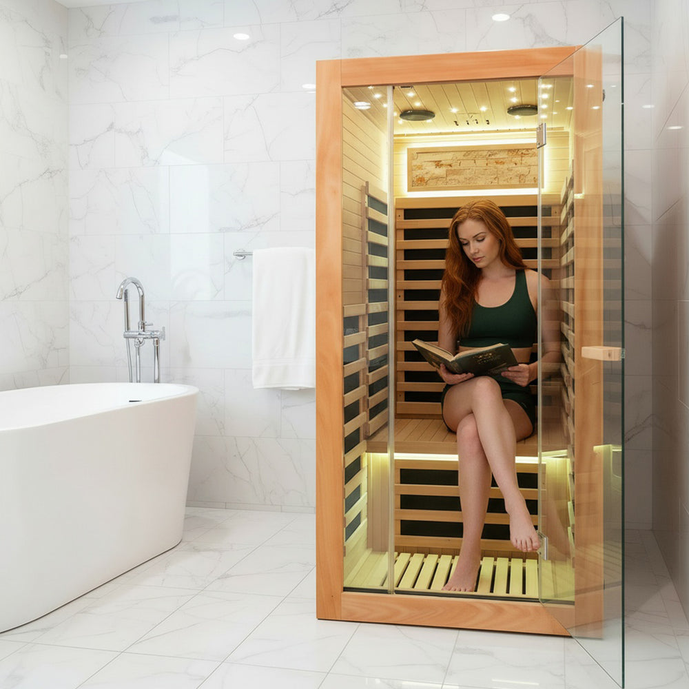 Outexer infrared sauna HF1 in the bathroom