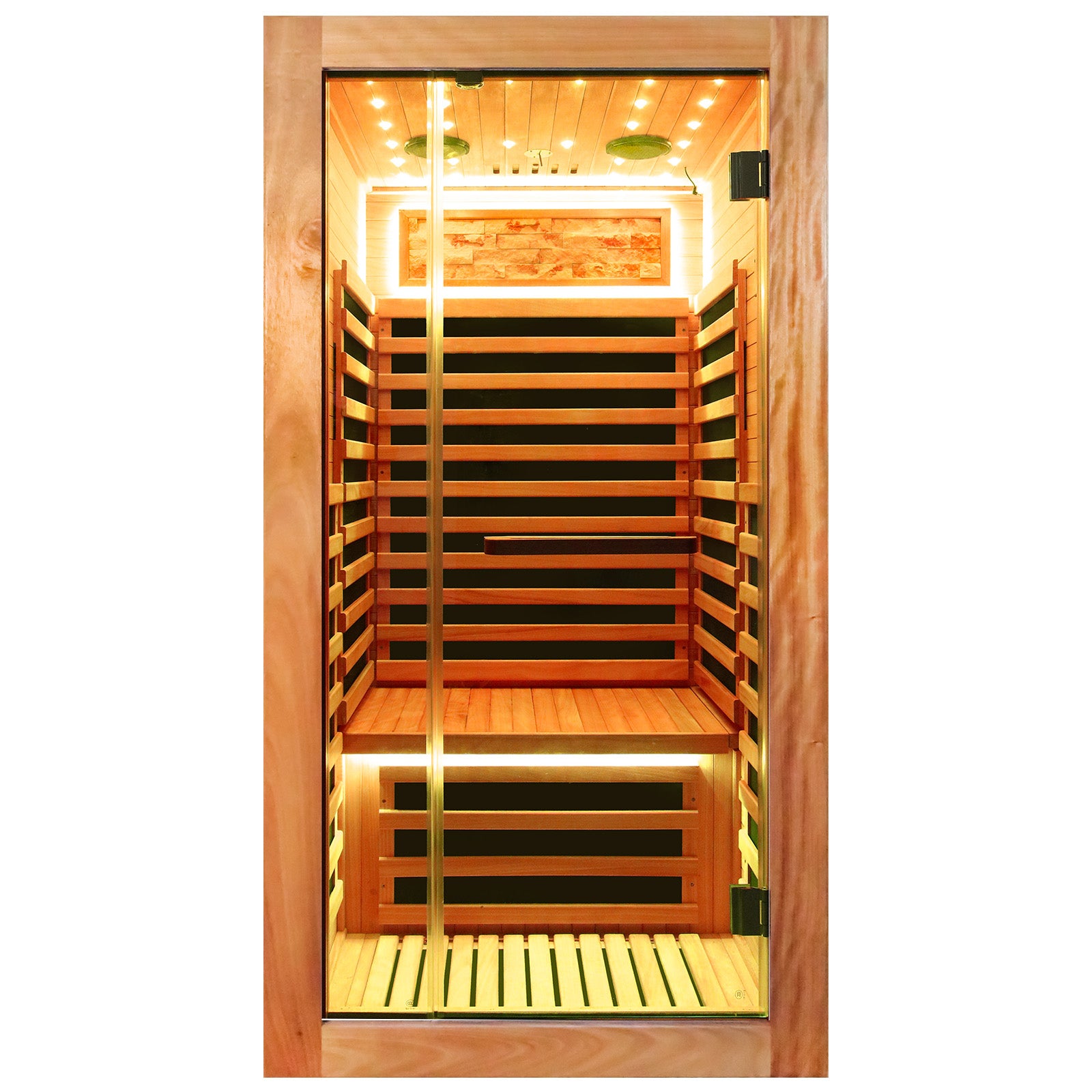 Outexer HF1 Indoor 1-Person Infrared Sauna | Colorful Lights & Bluetoo