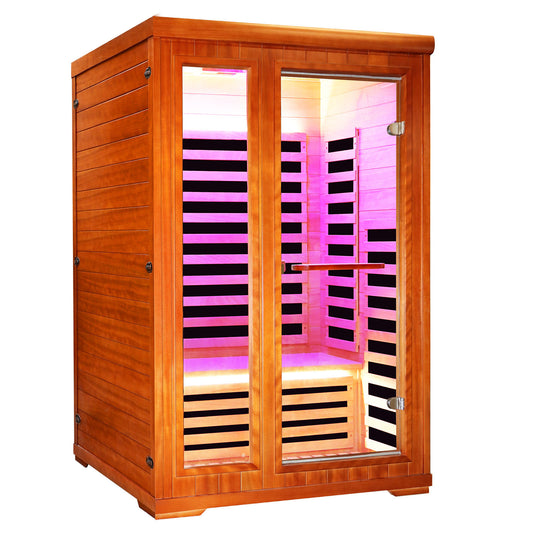 Outexer HM3 Indoor 2-Person Infrared Sauna | Low-EMF & 7-Color LED