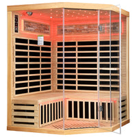 Outexer HS5 Corner Infrared Sauna for 4-5 Person | Canadian Hemlock