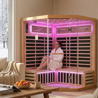 Outexer HS5 Corner Infrared Sauna for 4-5 Person | Canadian Hemlock