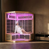 Outexer HS5 Corner Infrared Sauna for 4-5 Person | Canadian Hemlock