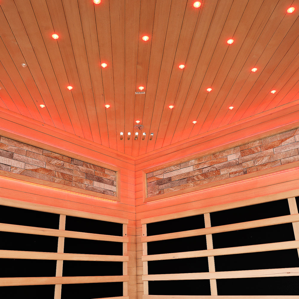 Outexer HS5 Corner Infrared Sauna for 4-5 Person | Canadian Hemlock