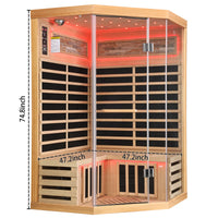 Outexer HS4 Corner Infrared Sauna for 2-3 Person | Canadian Hemlock